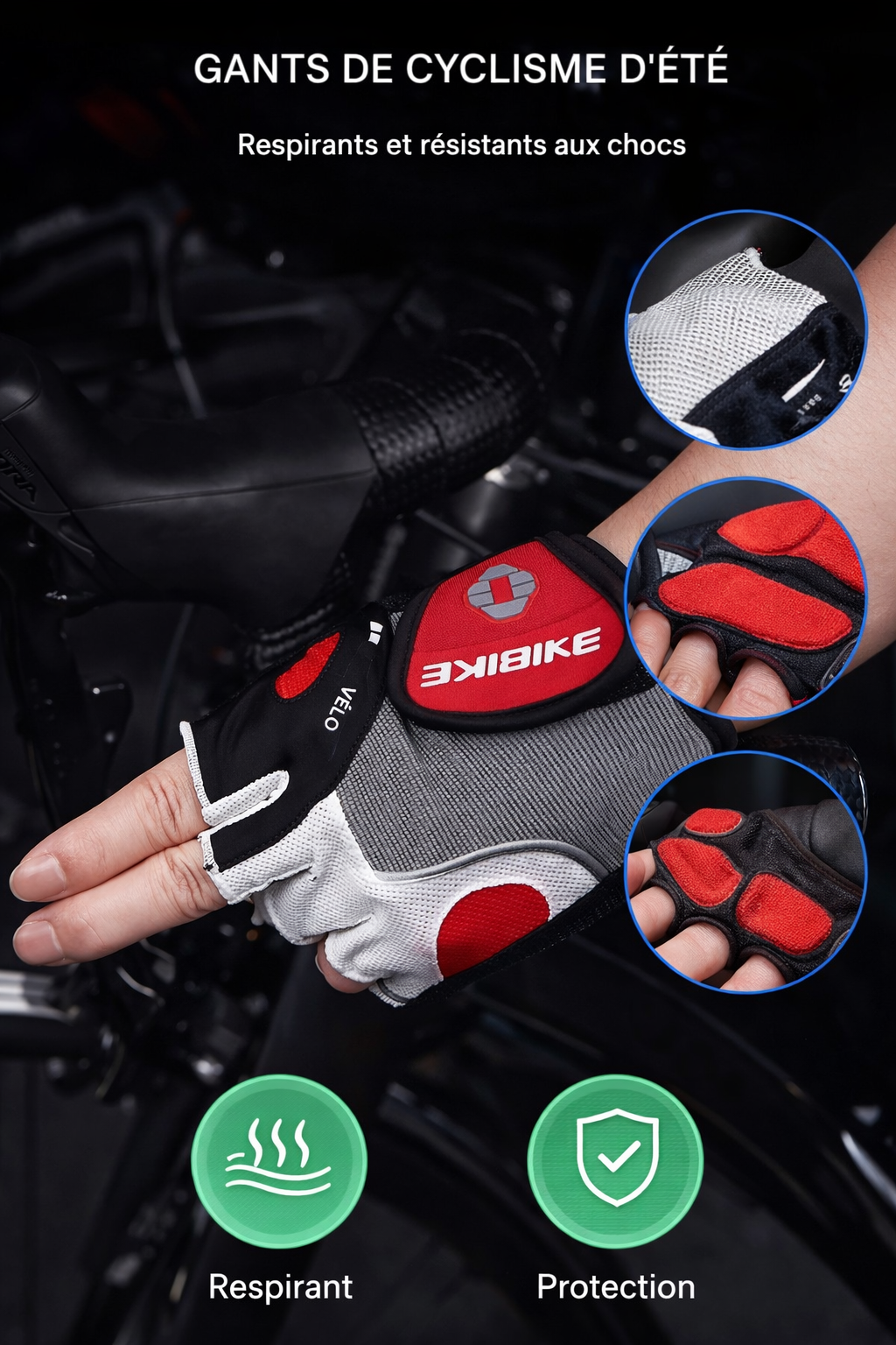 VeloFlex™ – Gants Cyclisme GEL Pad Antichoc