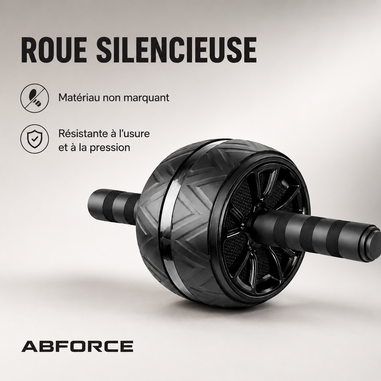 Roue silencieuse non marquante et résistante du rouleau AbForce