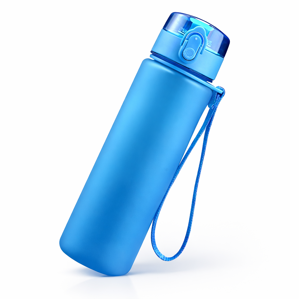 Gourde sport AquaGo coloris bleu avec dragonne