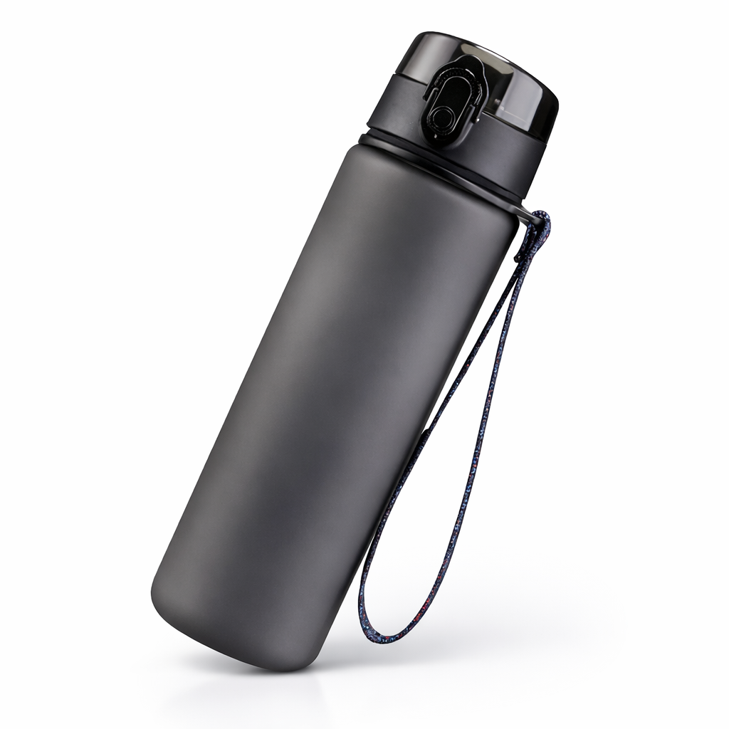 Gourde sport AquaGo coloris gris avec dragonne