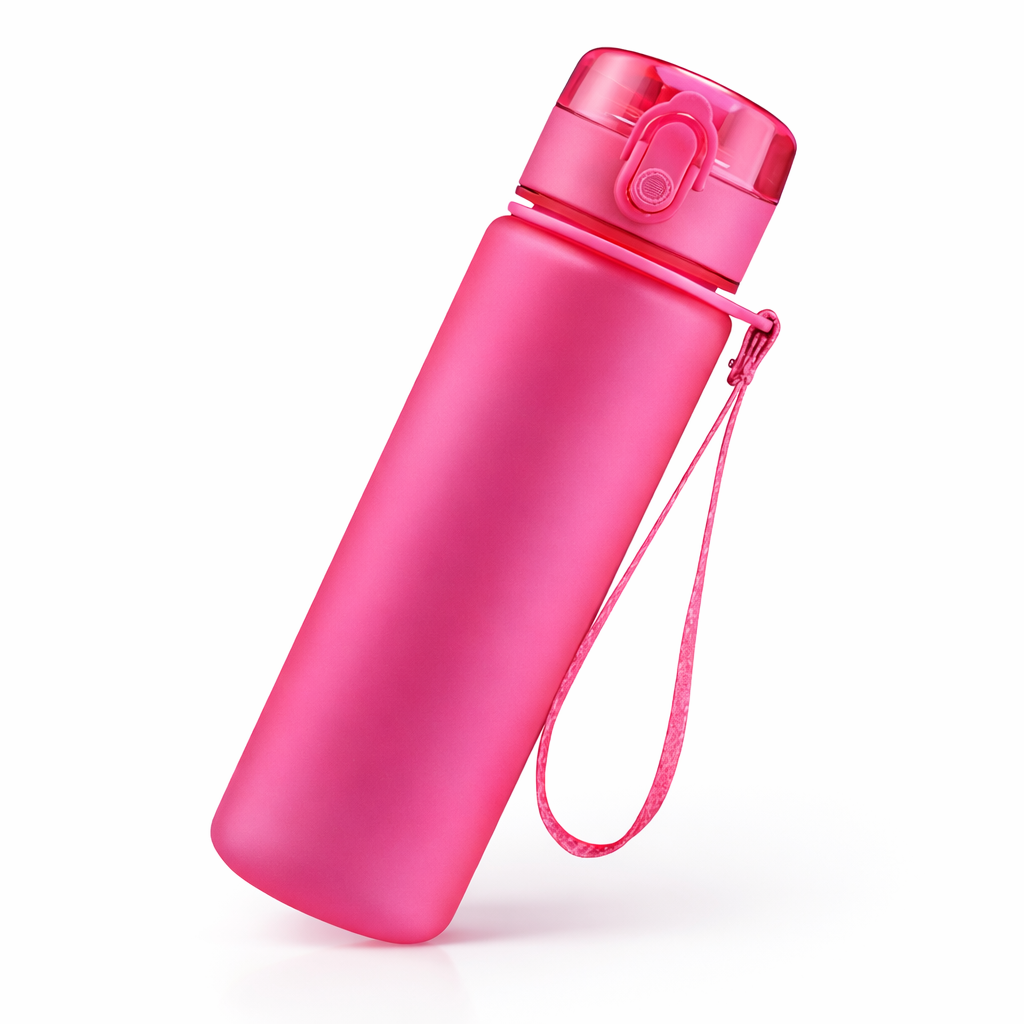 Gourde sport AquaGo coloris rose avec dragonne
