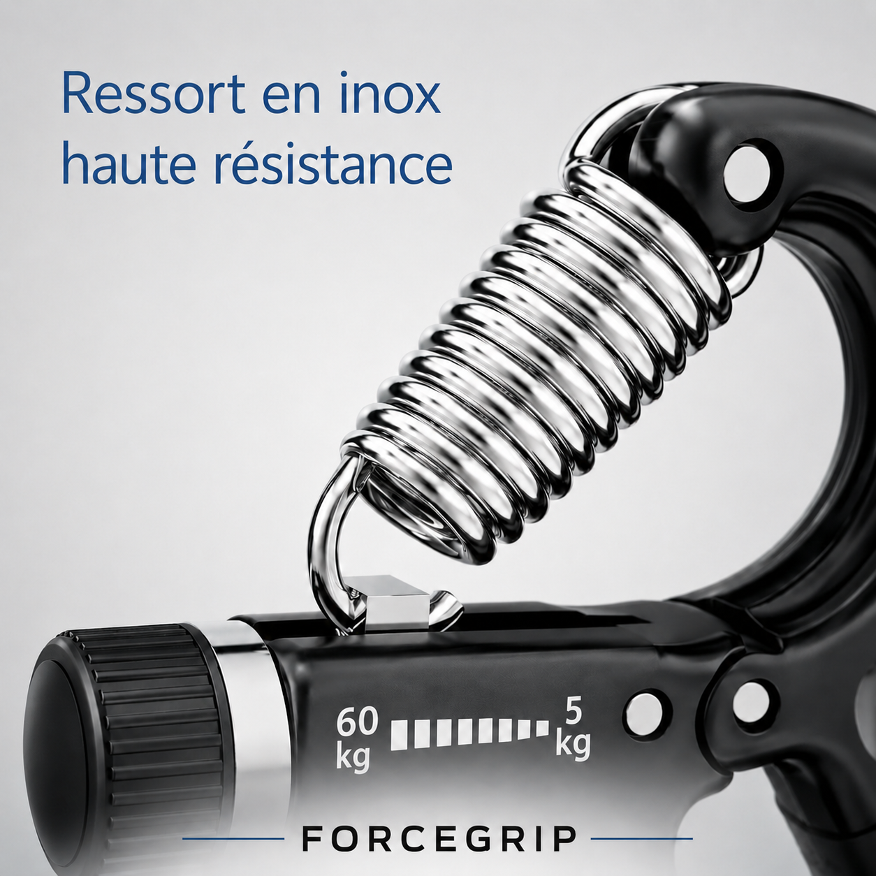Ressort en inox haute résistance et compteur intégré de la pince ForceGrip