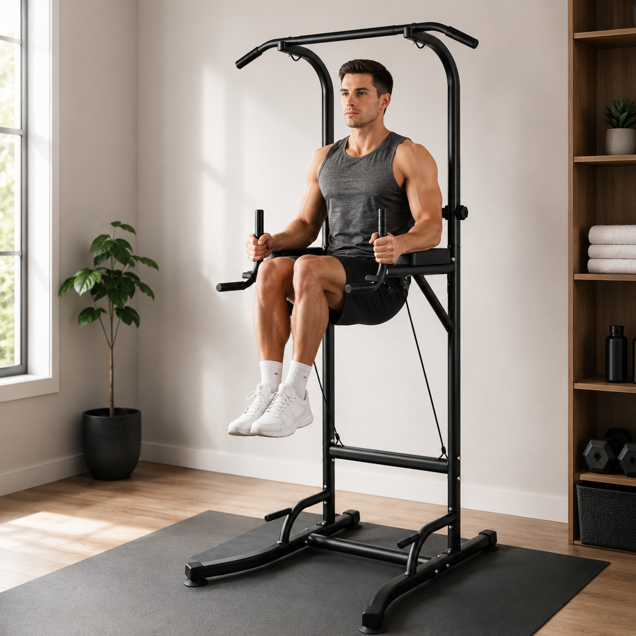 Homme faisant des relevés de jambes pour les abdos sur la ForceStation